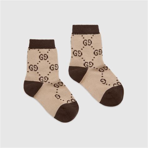 gucci children socks|Beige / Brown Cotton Baby GG Socks .